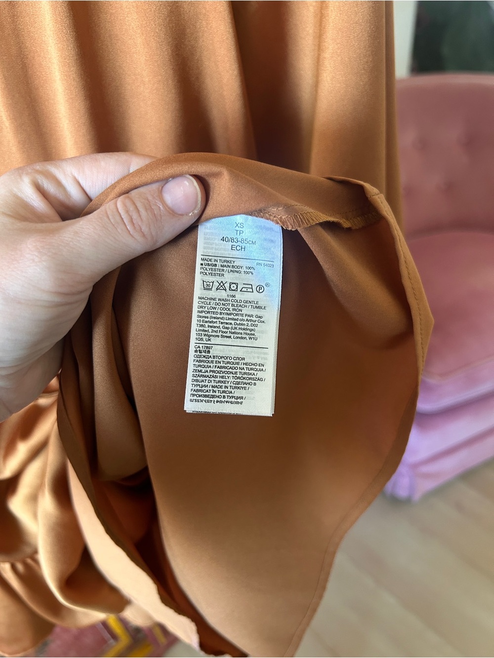Banana Republic Satin Tiered Mini Dress in Copper - Picture 4 of 5